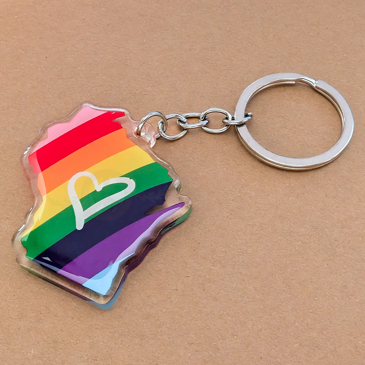 Wisconsin Rainbow Keychain