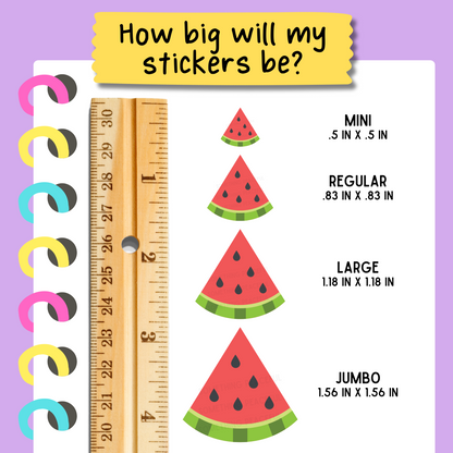 Watermelon Icons Sticker Sheet