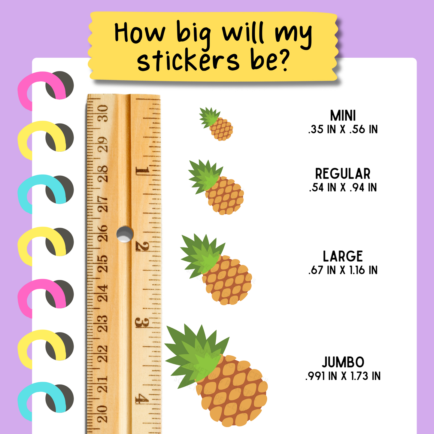 Pineapple Icons Sticker Sheet