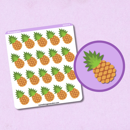 Pineapple Icons Sticker Sheet