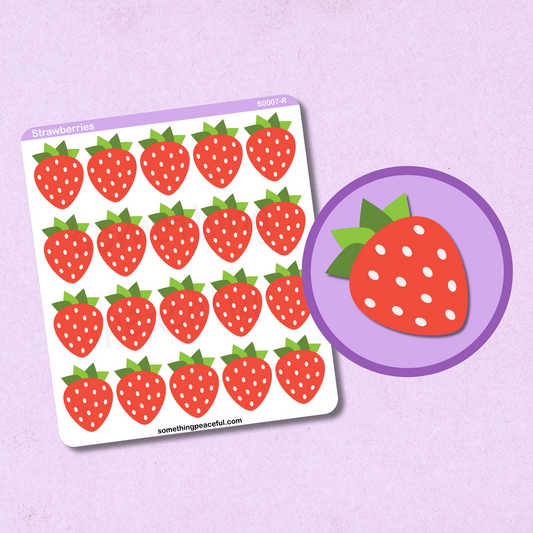 Strawberry Icons Sticker Sheet