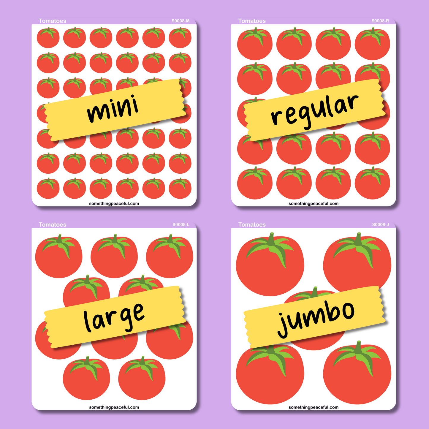 Tomato Icons Sticker Sheet