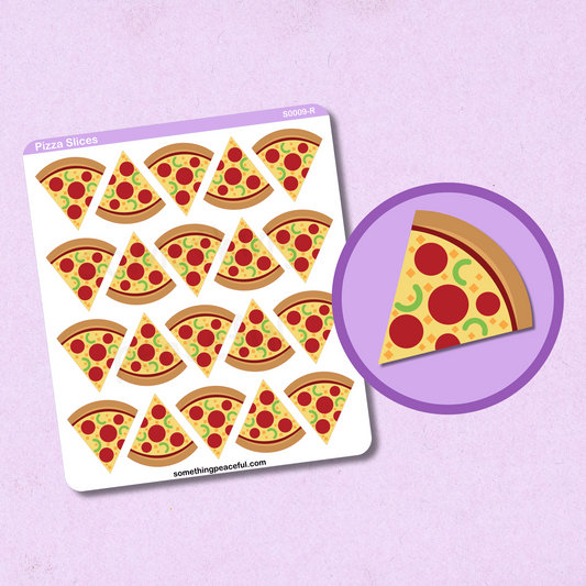 Pizza Slice Icons Sticker Sheet