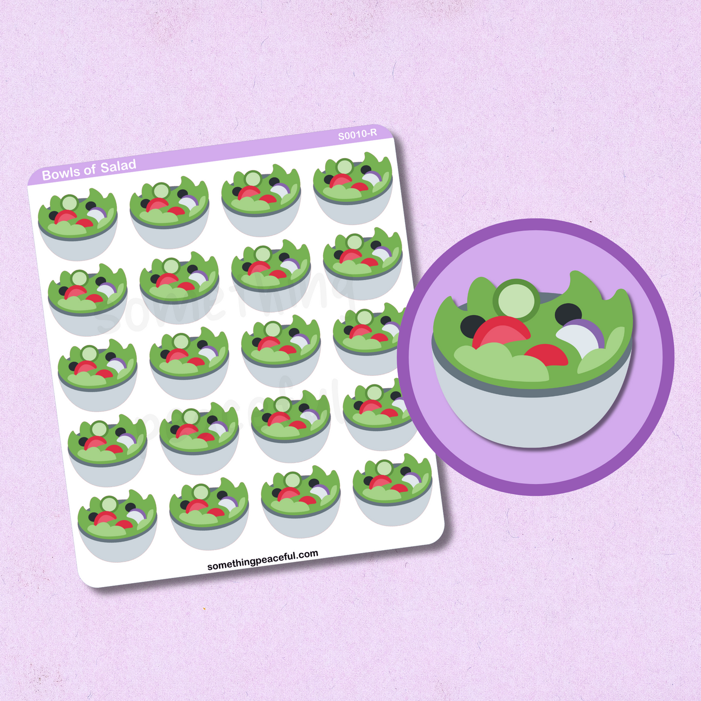 Salad Icons Sticker Sheet