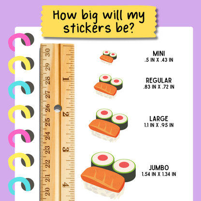 Sushi Icons Sticker Sheet