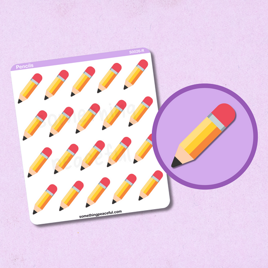 Pencil Icons Stickers Sheet