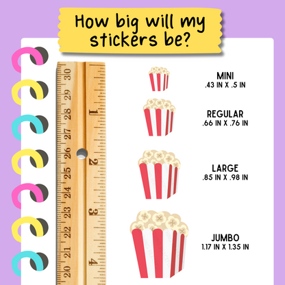 Popcorn Icons Sticker Sheet