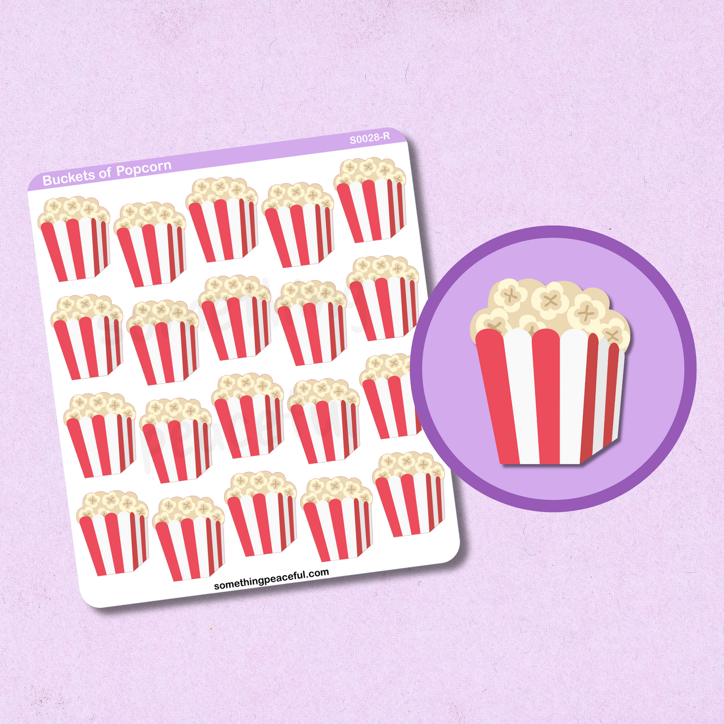 Popcorn Icons Sticker Sheet