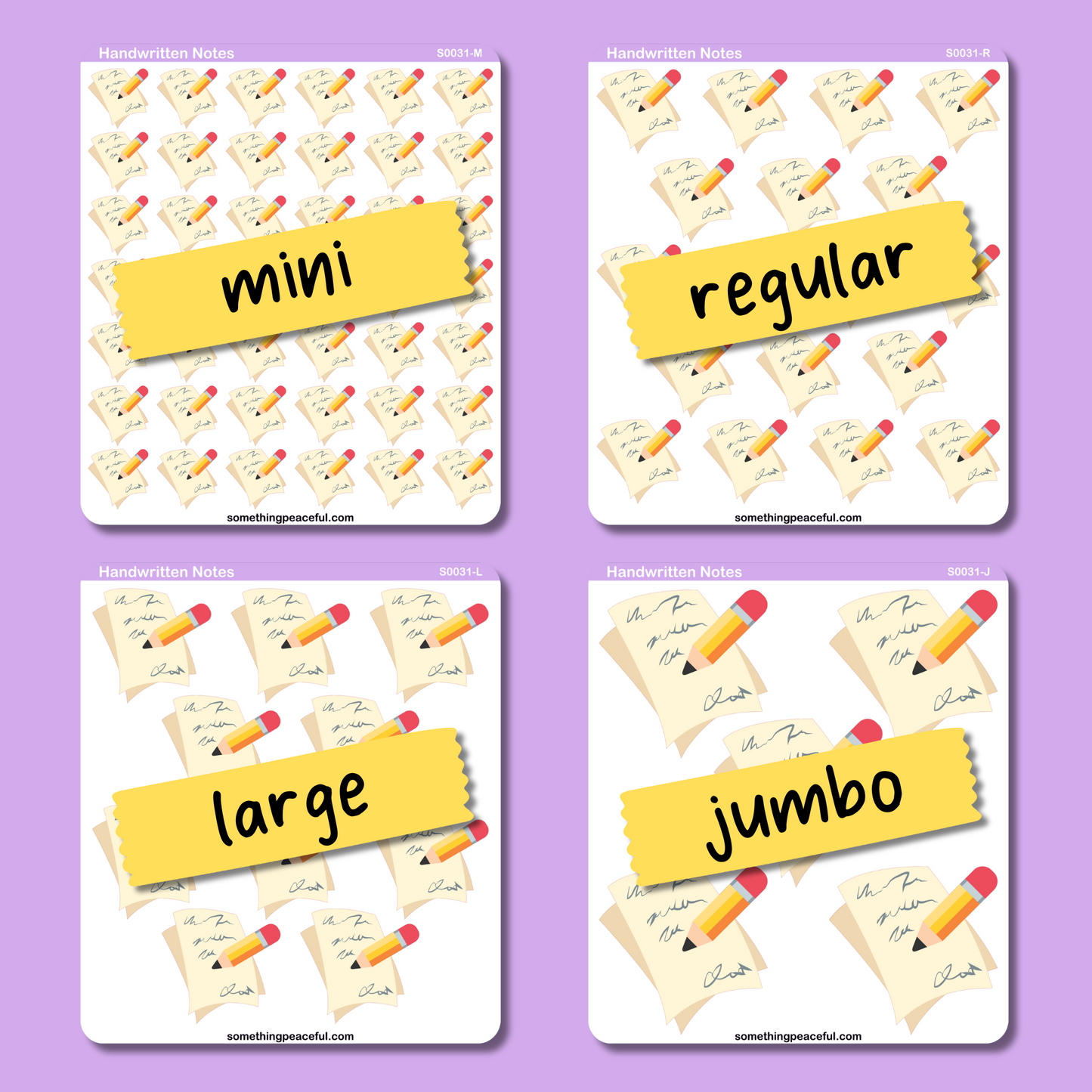 Handwritten Note Icons Sticker Sheet