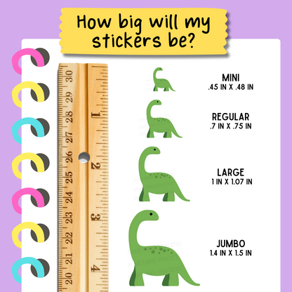 Dinosaur Icons Sticker Sheet