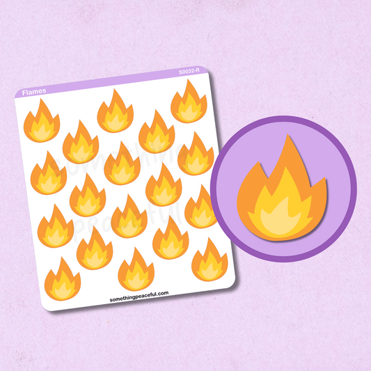 Flame Icons Sticker Sheet