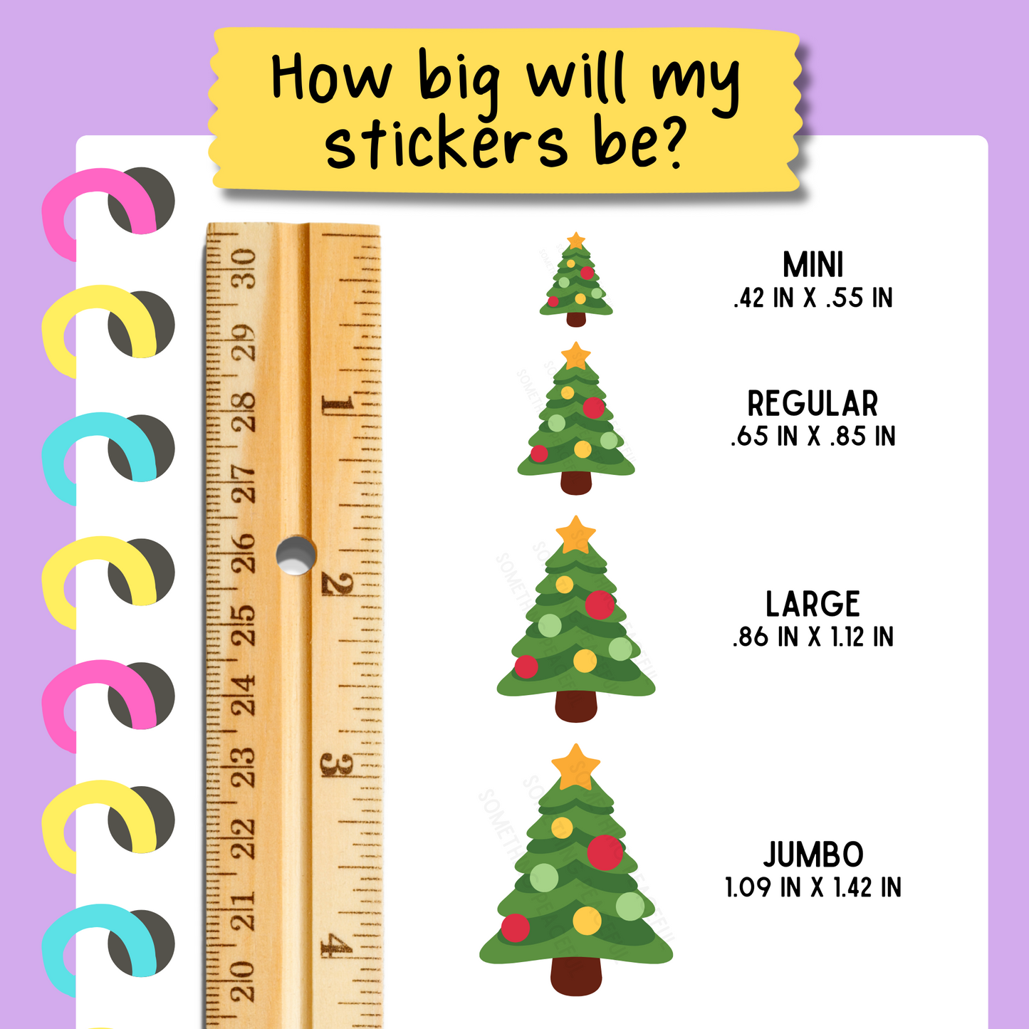 Christmas Tree Icons Sticker Sheet