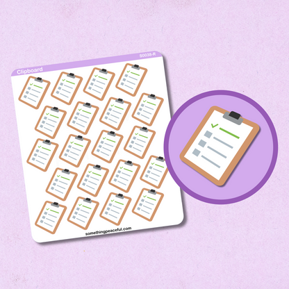 Clipboard Icons Sticker Sheet