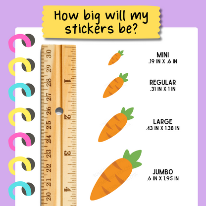 Carrot Icons Sticker Sheet