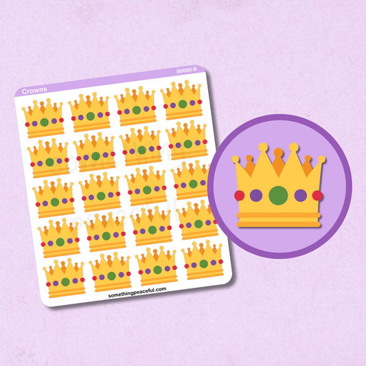 Crown Icons Sticker Sheet