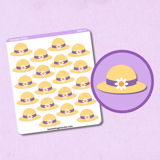 Garden Hat Icons Sticker Sheet