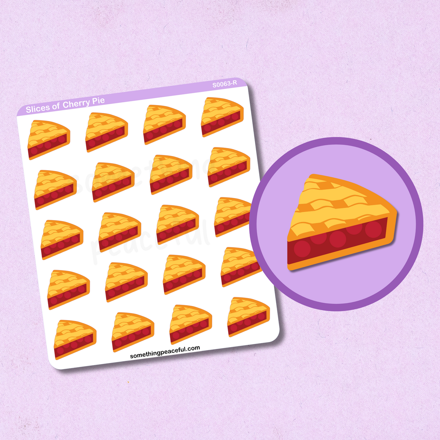 Cherry Pie Icons Sticker Sheet