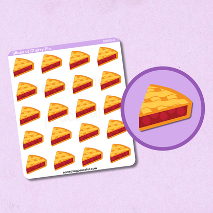 Cherry Pie Icons Sticker Sheet