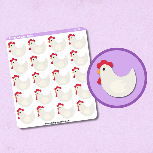 Chicken Icons Sticker Sheet