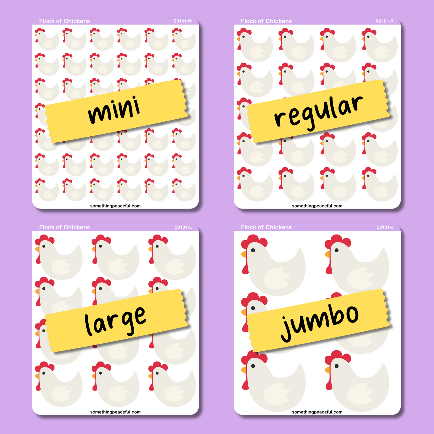 Chicken Icons Sticker Sheet