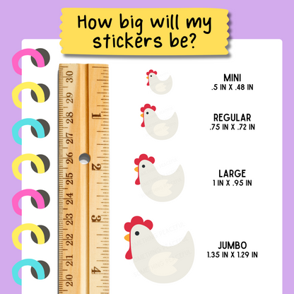 Chicken Icons Sticker Sheet