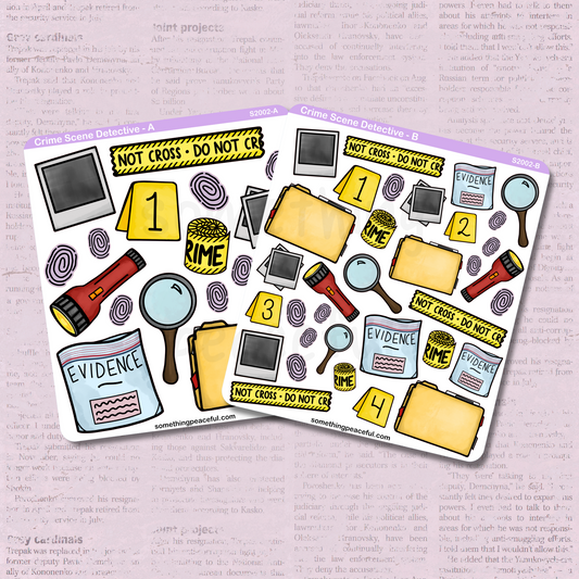 Crime Scene Detective Sticker Sheet