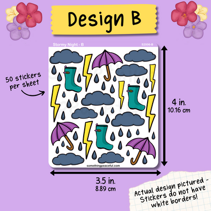 Stormy Night Stickers Sheet