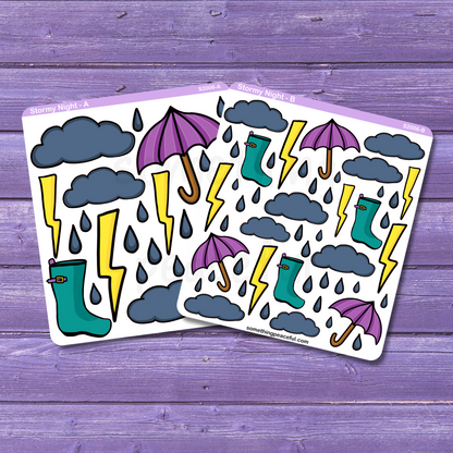 Stormy Night Stickers Sheet