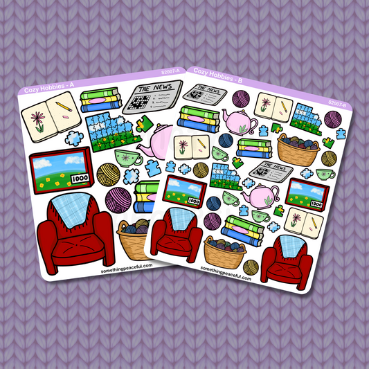 Cozy Hobby Stickers Sheet