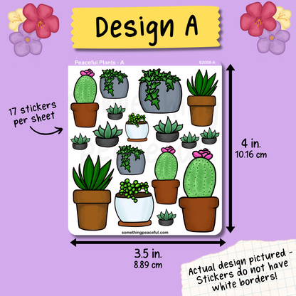 Peaceful Plants Stickers Sheet