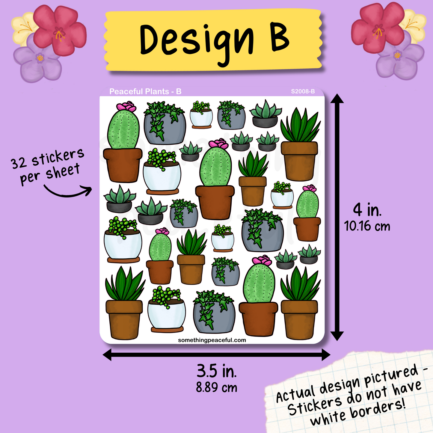 Peaceful Plants Stickers Sheet