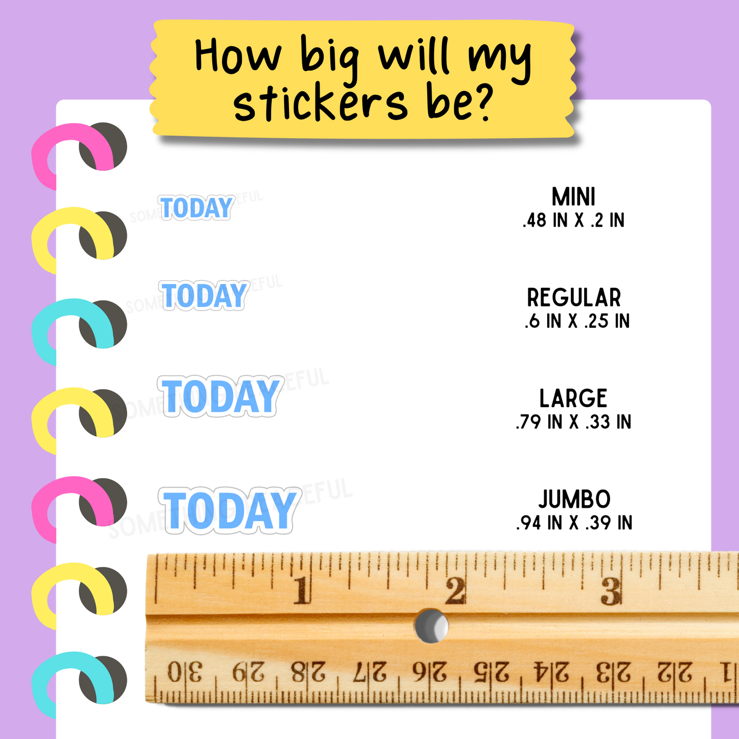 Today Bold Text Sticker Sheet - Customizable