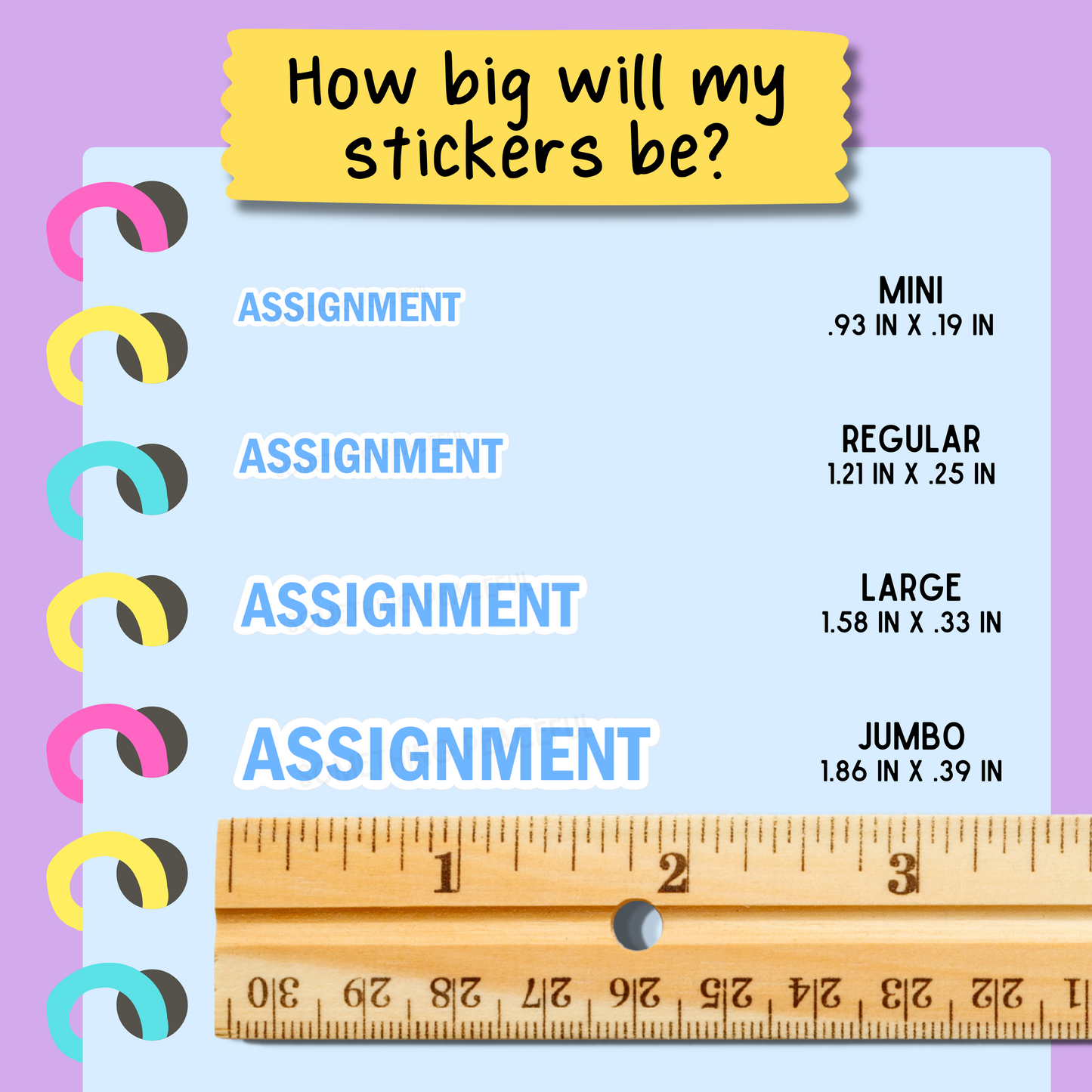 Assignment Bold Text Sticker Sheet - Customizable